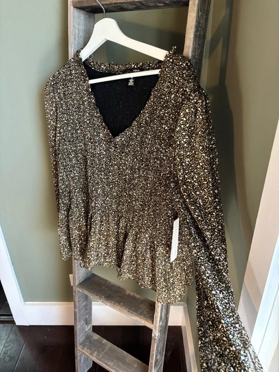 Aqua Peplum Blouse - Picture 2 of 6